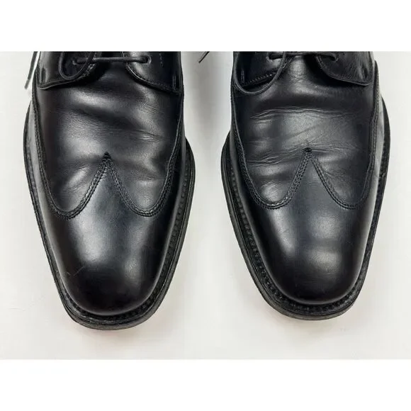 Salvatore Ferragamo Round Toe Derby Mens‎ 8.5 D Black Leather Dress Shoes Oxford